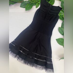 Cache Bandage Fit and Flare Dress With Cut Out Skirt Details XS